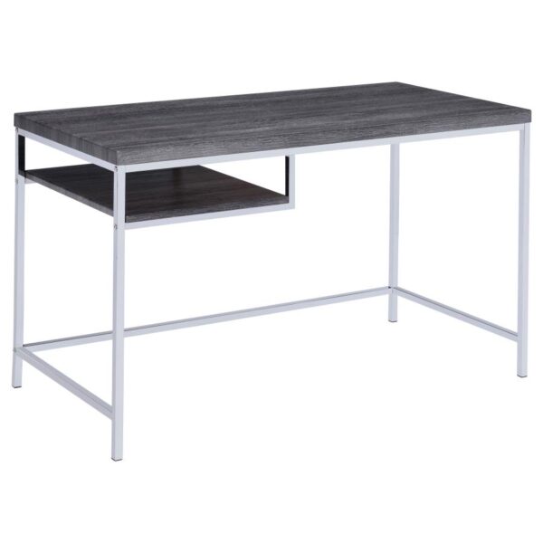 Kravitz Rectangular Writing Desk Weathered Grey and Chrome by Coaster Furniture 4