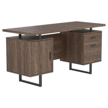 Lawtey Floating Top Office Desk Aged Walnut by Coaster Furniture