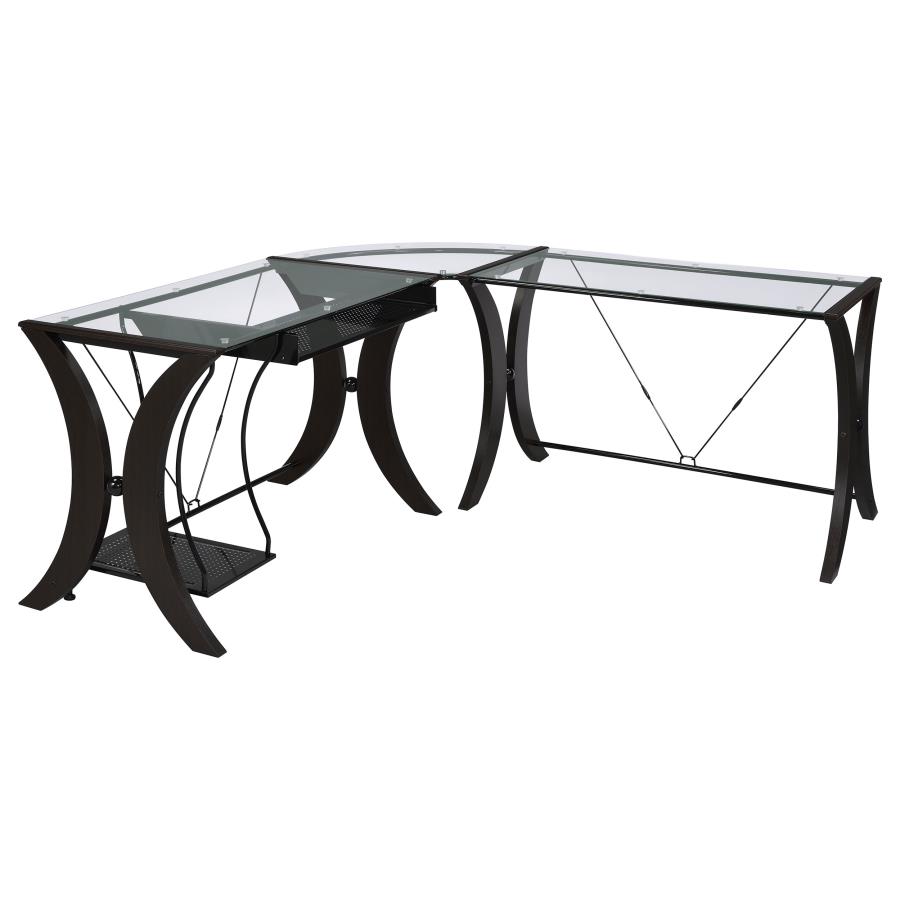Monterey 3-piece L-shaped Computer Desk Set Cappuccino by Coaster Furniture