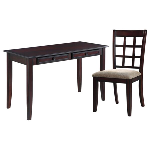 Newton 2-piece Writing Desk Set Dark Amber and Tan by Coaster Furniture 4