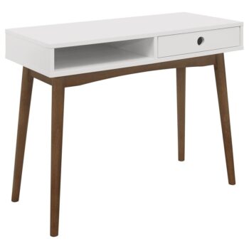 Bradenton 1-drawer Writing Desk White and Walnut by Coaster Furniture