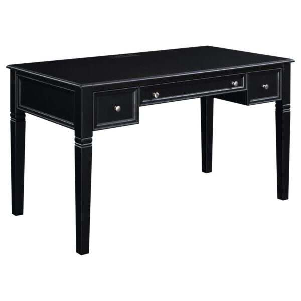 Constance Writing Desk with Power Outlet Black by Coaster Furniture 4
