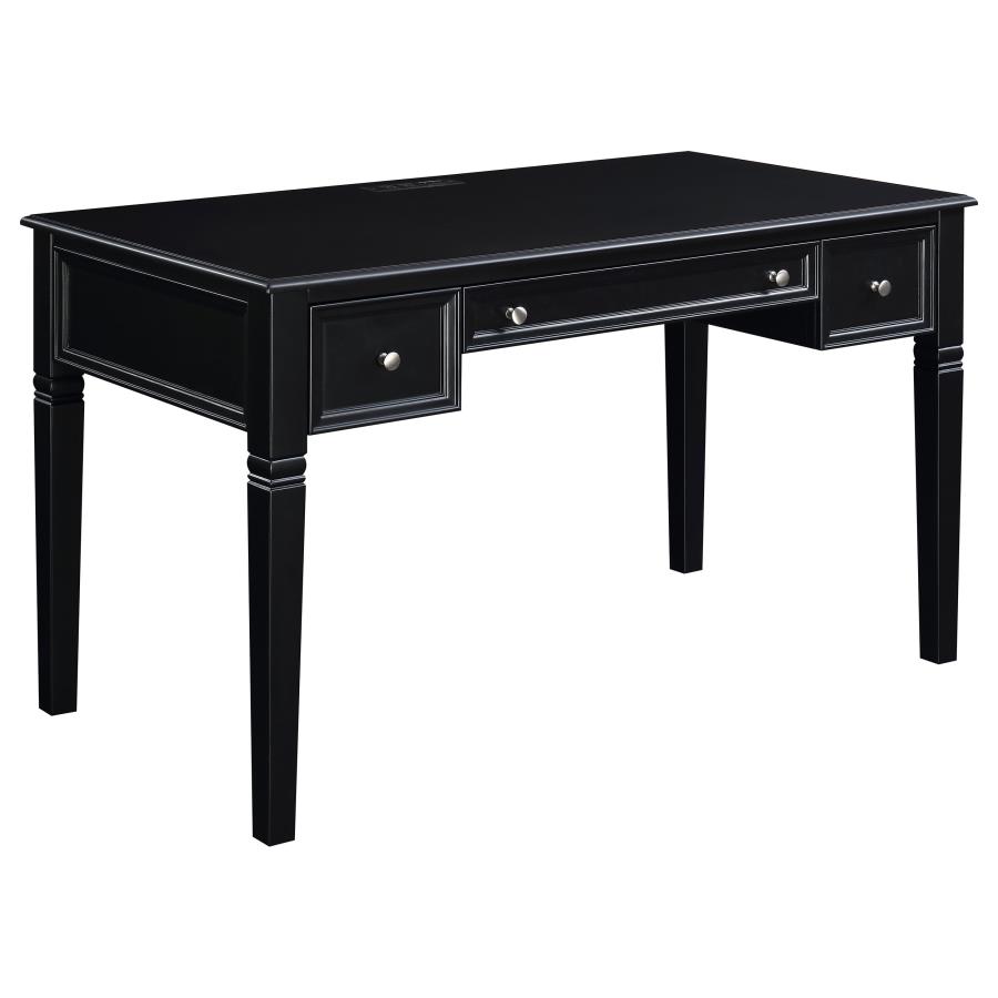 Constance Writing Desk with Power Outlet Black by Coaster Furniture