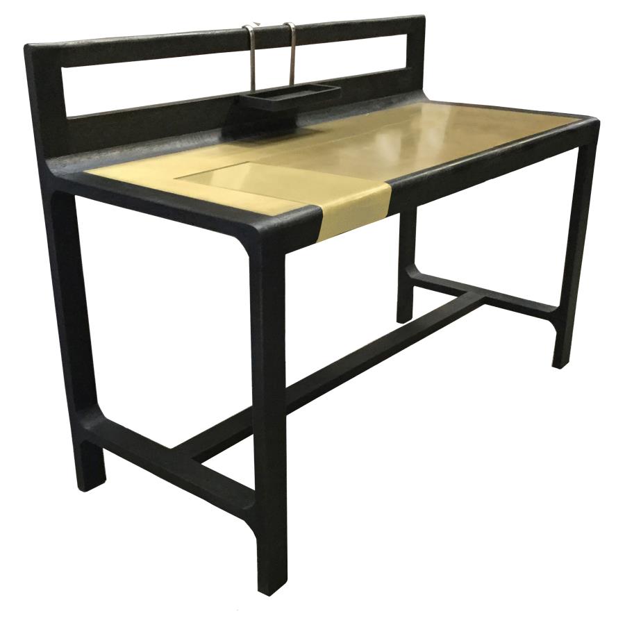 Purston Writing Desk with Hidden Storage Black and Brass by Coaster Furniture 4