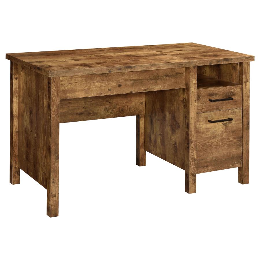 Delwin Lift Top Office Desk with File Cabinet Antique Nutmeg by Coaster Furniture