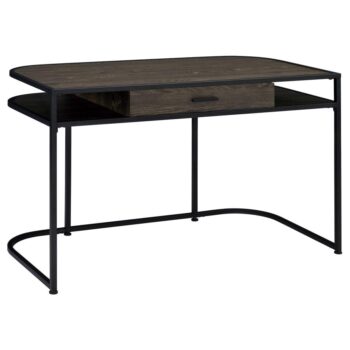 Ember 1-drawer Writing Desk Dark Oak and Sandy Black by Coaster Furniture