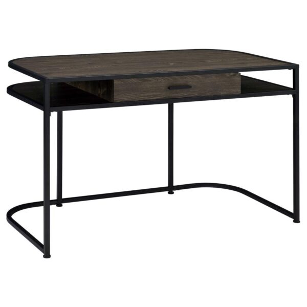 Ember 1-drawer Writing Desk Dark Oak and Sandy Black by Coaster Furniture 4