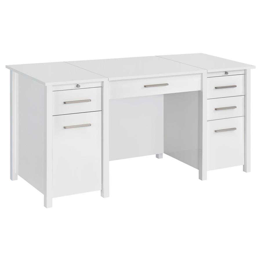 White Dylan 4-drawer Lift Top Office Desk by Coaster Furniture