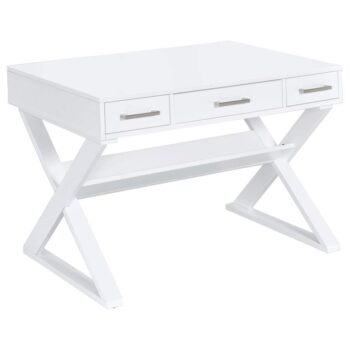 Krista 3-drawer Writing Desk White by Coaster Furniture