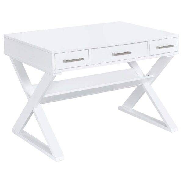 Krista 3-drawer Writing Desk White by Coaster Furniture 4