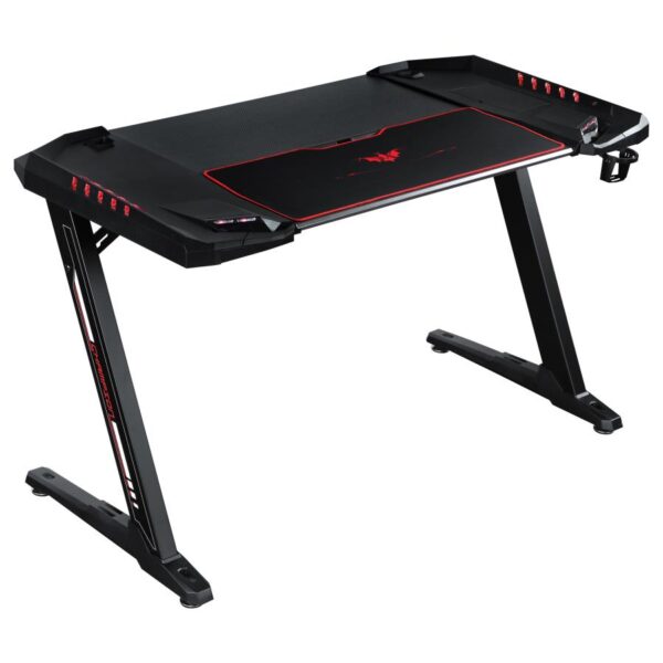 Ardsley Z-framed Gaming Desk with LED Lighting Black by Coaster Furniture 4
