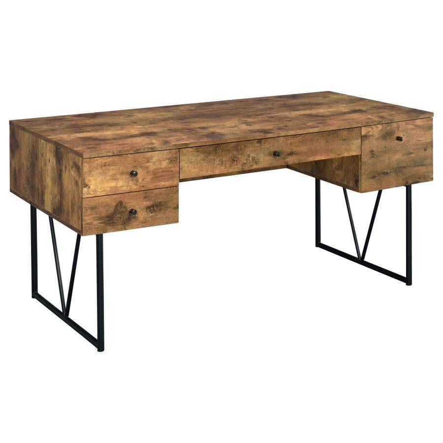 Analiese 4-drawer Writing Desk Antique Nutmeg by Coaster Furniture