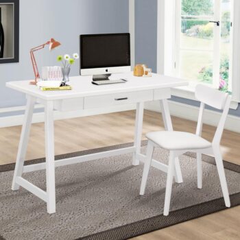 Dense 2-piece Writing Desk Set White by Coaster Furniture