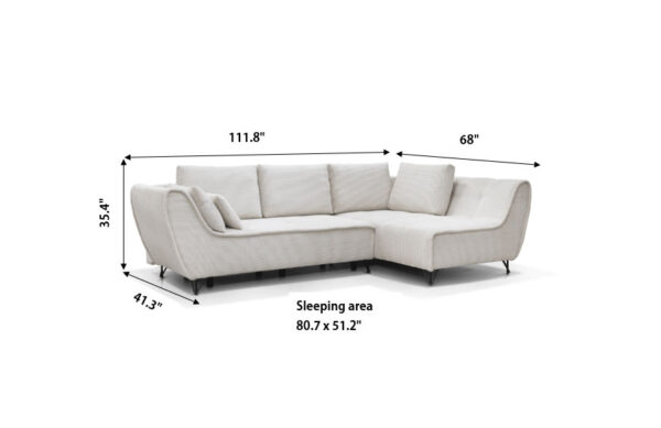 Beige Sectional Sofa Cocoli w/Bed p13610 By ESF Furniture - Image 4