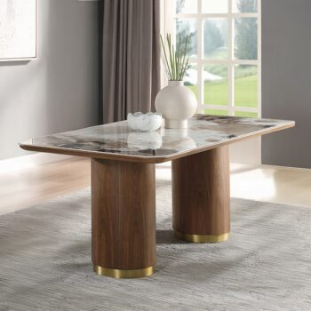 Willene Walnut Dining Table Ceramic Top DN03145 By ACME