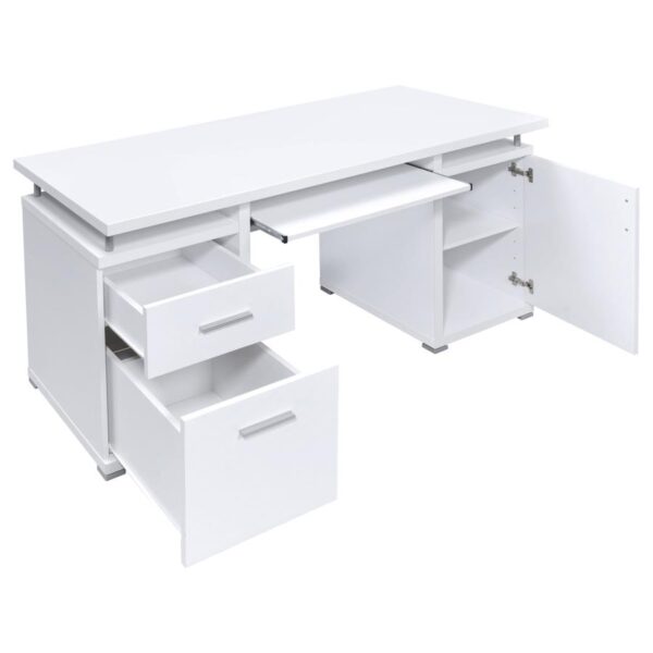 Tracy 2-drawer Computer Desk White 800108 by Coaster Furniture 17