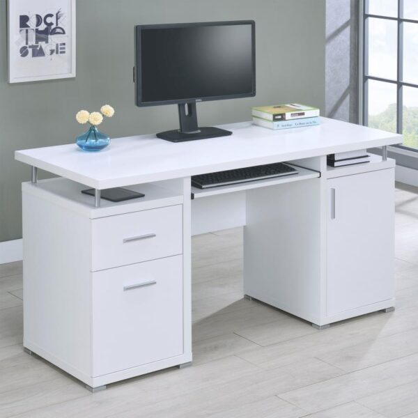 Tracy 2-drawer Computer Desk White 800108 by Coaster Furniture 12