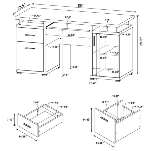 Tracy 2-drawer Computer Desk White 800108 by Coaster Furniture 18