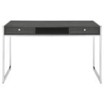 Wallice 2-drawer Writing Desk Weathered Grey and Chrome 801221 by Coaster Furniture Home Office Desks Mobilia Cleopatra 21 Wallice 2-drawer Writing Desk Weathered Grey and Chrome 801221 by Coaster Furniture 21