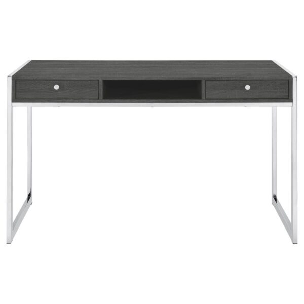 Wallice 2-drawer Writing Desk Weathered Grey and Chrome 801221 by Coaster Furniture 13