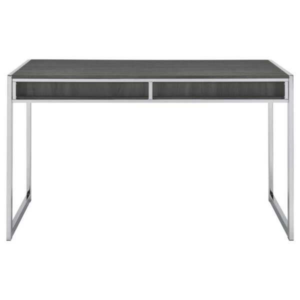 Wallice 2-drawer Writing Desk Weathered Grey and Chrome 801221 by Coaster Furniture 14