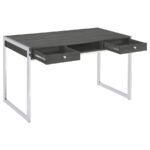 Wallice 2-drawer Writing Desk Weathered Grey and Chrome 801221 by Coaster Furniture Home Office Desks Mobilia Cleopatra 23 Wallice 2-drawer Writing Desk Weathered Grey and Chrome 801221 by Coaster Furniture 23