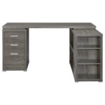 Yvette L-shape Office Desk Weathered Grey 800518 by Coaster Furniture Home Office Desks Mobilia Cleopatra 17 Yvette L-shape Office Desk Weathered Grey 800518 by Coaster Furniture 17