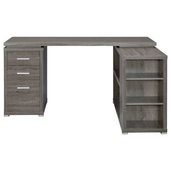 Yvette L-shape Office Desk Weathered Grey 800518 by Coaster Furniture 11