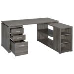 Yvette L-shape Office Desk Weathered Grey 800518 by Coaster Furniture Home Office Desks Mobilia Cleopatra 18 Yvette L-shape Office Desk Weathered Grey 800518 by Coaster Furniture 18