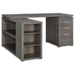 Yvette L-shape Office Desk Weathered Grey 800518 by Coaster Furniture Home Office Desks Mobilia Cleopatra 19 Yvette L-shape Office Desk Weathered Grey 800518 by Coaster Furniture 19