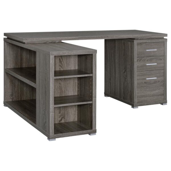 Yvette L-shape Office Desk Weathered Grey 800518 by Coaster Furniture 13