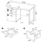 Brennan 3-drawer Office Desk White 800325 by Coaster Furniture Home Office Desks Mobilia Cleopatra 20 Brennan 3-drawer Office Desk White 800325 by Coaster Furniture 20