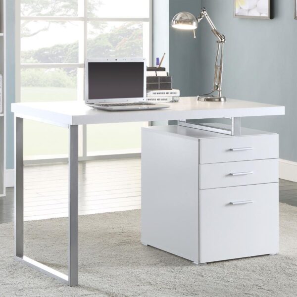 Brennan 3-drawer Office Desk White 800325 by Coaster Furniture 10