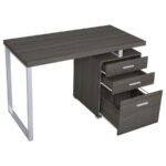 3-drawer Brennan Office Desk Weathered Grey 800520 by Coaster Furniture Home Office Desks Mobilia Cleopatra 17 3-drawer Brennan Office Desk Weathered Grey 800520 by Coaster Furniture 17