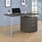 3-drawer Brennan Office Desk Weathered Grey 800520 by Coaster Furniture Home Office Desks Mobilia Cleopatra 16 3-drawer Brennan Office Desk Weathered Grey 800520 by Coaster Furniture 16