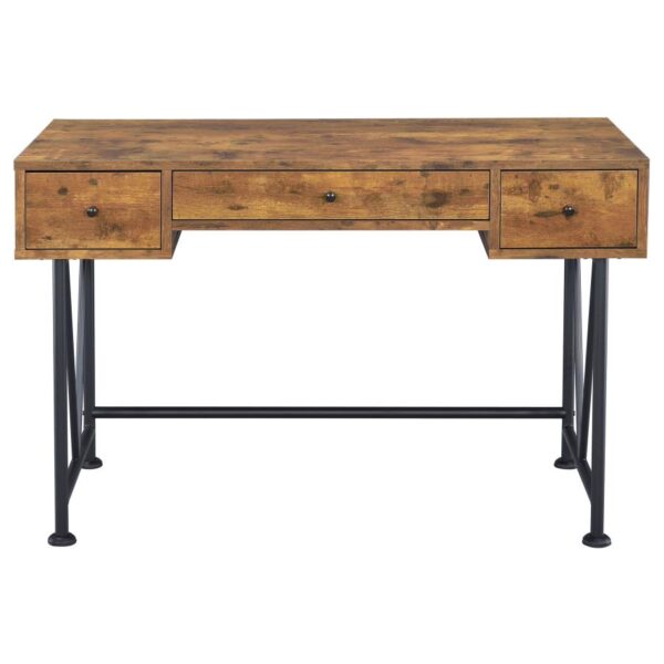 Analiese 3-drawer Writing Desk Antique Nutmeg and Black 801541 by Coaster Furniture 14