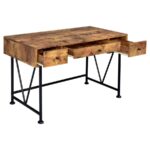 Analiese 3-drawer Writing Desk Antique Nutmeg and Black 801541 by Coaster Furniture Home Office Desks Mobilia Cleopatra 24 Analiese 3-drawer Writing Desk Antique Nutmeg and Black 801541 by Coaster Furniture 24