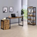 Estrella Writing Desk Antique Nutmeg and Gunmetal 800655 by Coaster Furniture 16