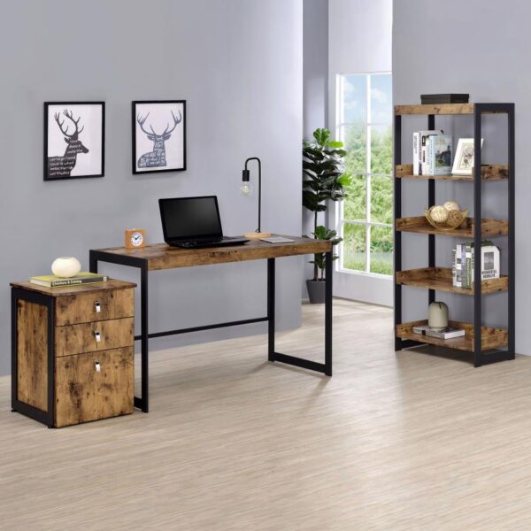 Estrella Writing Desk Antique Nutmeg and Gunmetal 800655 by Coaster Furniture 10