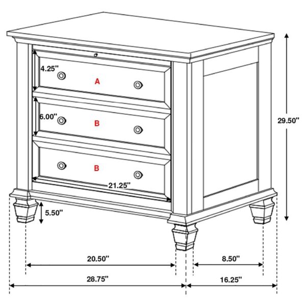 Sandy Beach 3-drawer Nightstand Cream White 201302 By Coaster Furniture 14