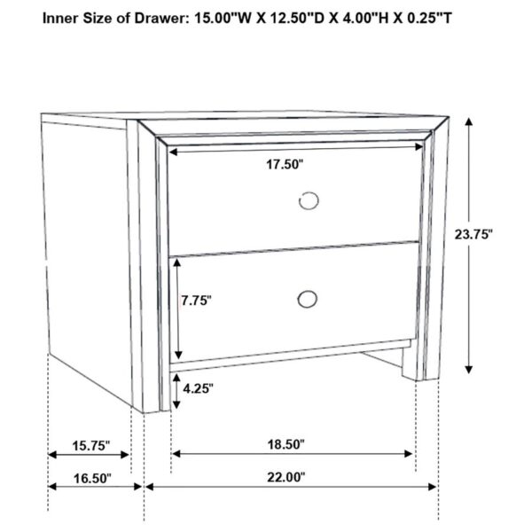 Serenity Rectangular 2-Drawer Nightstand Rich Merlot 201972 By Coaster Furniture 10