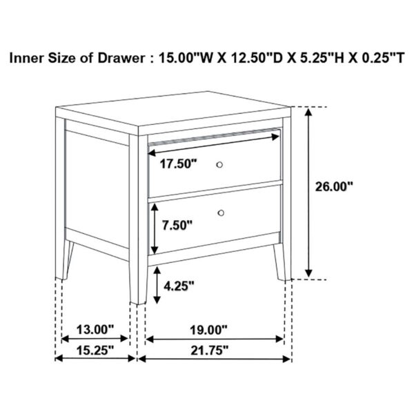 Carlton 2-drawer Rectangular Nightstand Cappuccino 202092 By Coaster Furniture 21