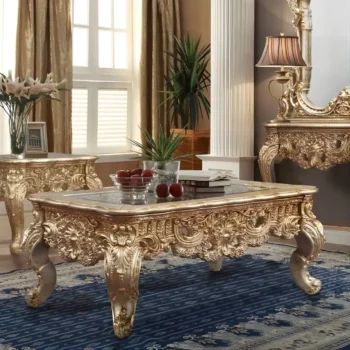 Metallic Gold & Silver Coffee Table HD-998G By Homey Design