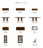 Tobacco Walnut Eva Dining Table p13583 By ESF Furniture ESF Furniture Mobilia Cleopatra 14 Tobacco Walnut Eva Dining Table p13583 By ESF Furniture 14