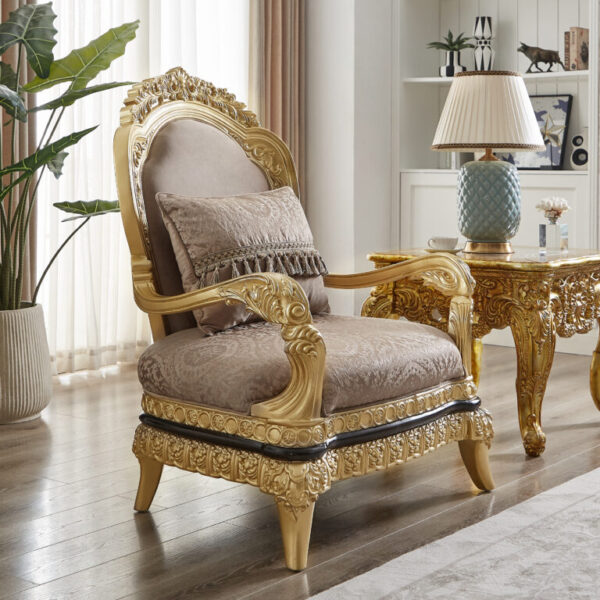 Gold Frame Armchair HD-9021 By Homey Design 4