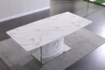 RDT392SW White Marble Rectangular Dining Table by Artisan Furniture 14