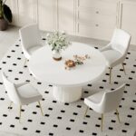 DT0213W Round Matte White Dining Table By Artisan Furniture Dining Room Furniture Mobilia Cleopatra 12 DT0213W Round Matte White Dining Table By Artisan Furniture 12