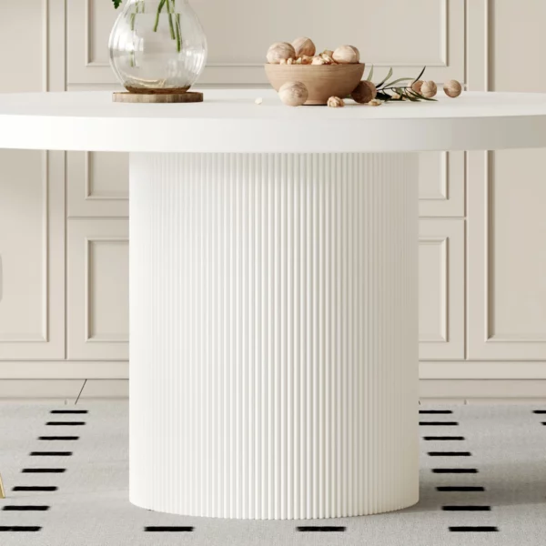 DT0213W Round Matte White Dining Table By Artisan Furniture 9