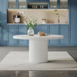 DT0213W Round Matte White Dining Table By Artisan Furniture Dining Room Furniture Mobilia Cleopatra 14 DT0213W Round Matte White Dining Table By Artisan Furniture 14