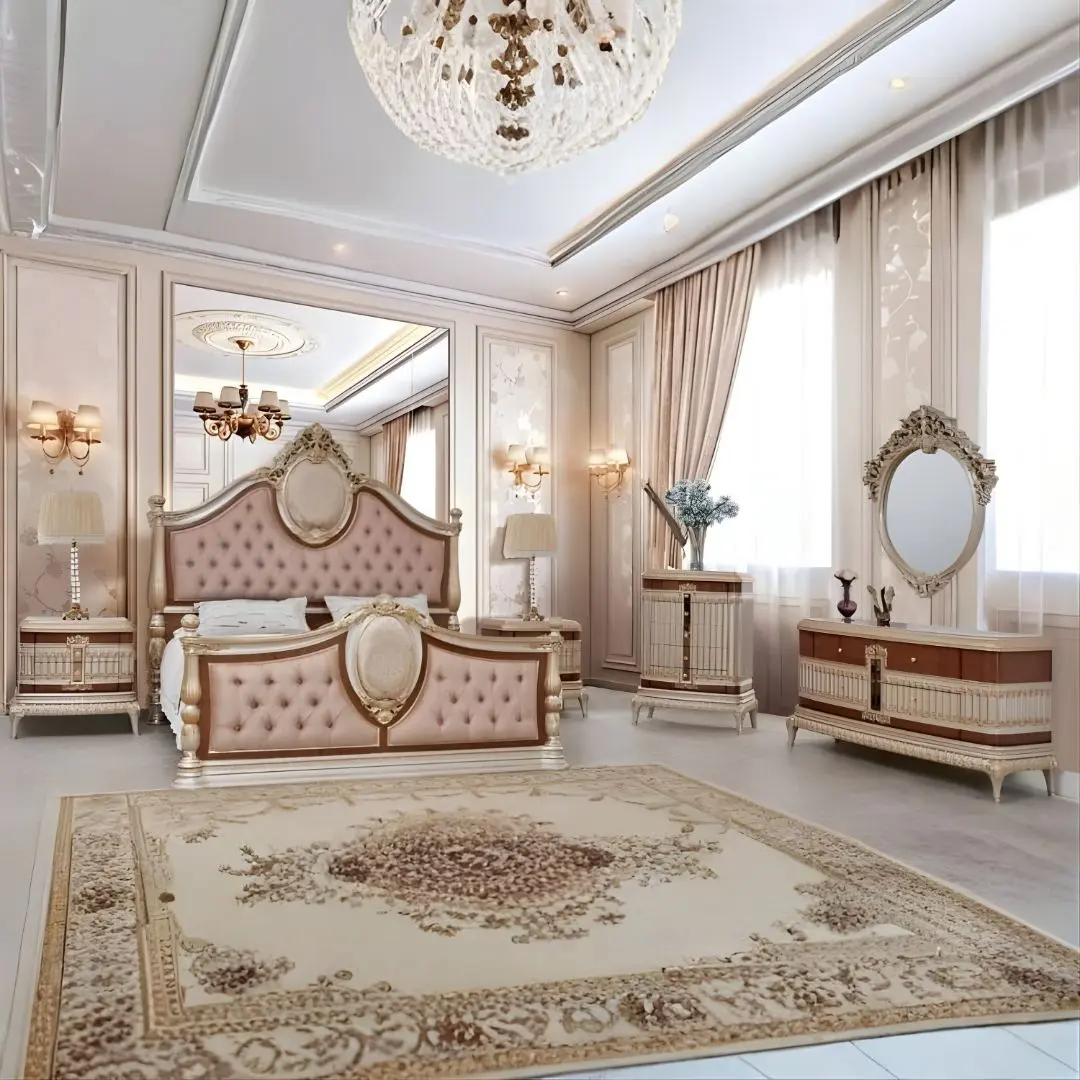 Victorian Tufted Bedroom Set Hd-9021 By Homey Design | Mobilia Cleopatra 3 Victorian Tufted Bedroom Set HD-9021 By Homey Design - Image 1